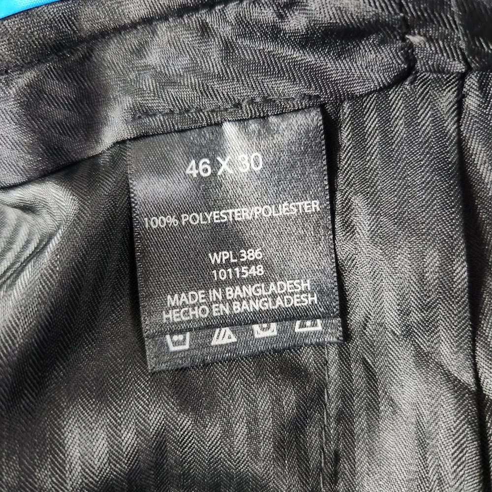 Haggar Dress Pants Mens 46x30 Black Cool 18 Performance Classic Comfort Waist